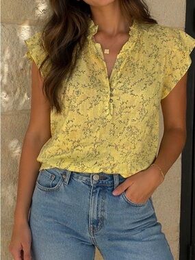 Floral Print Women's Blouse Sz M